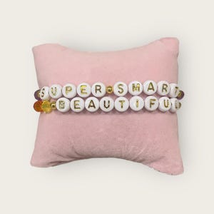 Girls Custom Beaded Bracelets, Tween Bracelets, Stretchy Bracelets, Friendship Bracelets,Swiftie Bracelet,  Fast Shipping