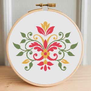 Floral Design Cross Stitch Pattern - PDF Pattern, Pattern Keeper compatible