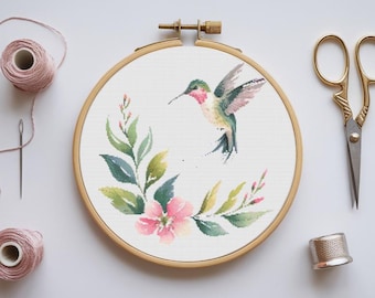 Hummingbird Cross Stitch Pattern - Hummingbird gift, PDF Pattern - Pattern Keeper compatible