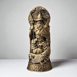 Odin Statue | Norse Allfather Figurine | Viking Pagan Altar Sculpture | Asatru Heathen God