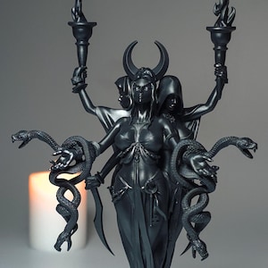 Hecate Goddess Statue | Wiccan Altar Decor | Greek Goddess Figurine