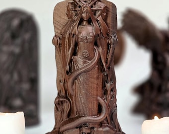 Hekate gudinna staty - grekisk mytologi hednisk figur för wicca och häxkonst