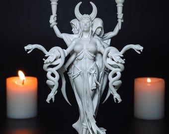 Hecate Greek Goddess Statue - Wicca Altar Piece - Greek Gods Decor