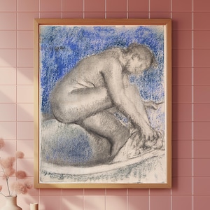 お風呂 | ドガのパステル画 | ヴィンテージ版 | 女性像の壁画