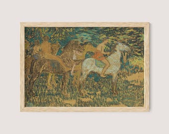 Jan Preisler Horsemen Print: Impressionist Procession Art