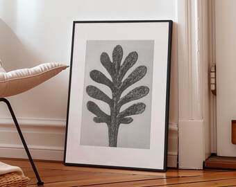 Yarrow Leaf | Matisse-Style Minimal Print | Modern Wall Art | Macro Photograph