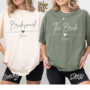 Comfort Color Bachelorette Puff Shirt, Bride Bridesmaid Matching Shirt, Embossed Bridal Party Tee, Wedding Gift for Her, Team Bride