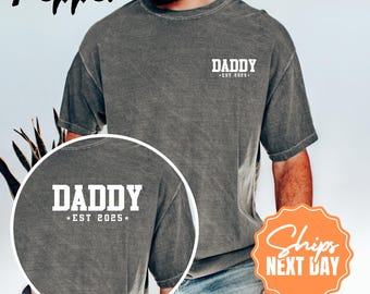 Comfort Colors Custom Dad T-Shirt, Personalized Kid Name Sleeve Tee