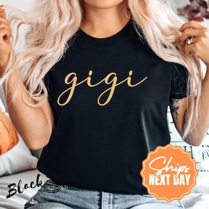 Comfort Color Gigi Shirt, Embroidered Grandma Shirt, Cute Gigi Tee, Gift for Gigi,  Grandma Gift, Personalized Grandmother T-Shirt