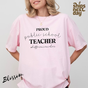 Comfort Colors Public School Teacher Shirt – Support Education Tee, Red for Ed, Proud Educator Gift, Teacher Staff T-Shirt, Activism Apparel