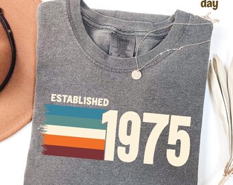 Comfort Color 50th Birthday Shirt – Vintage 1975 T-Shirt, Retro Milestone Tee, Classic Gift for Him, 50 Years Old Birthday T Shirt