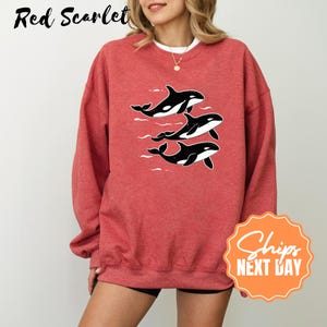 Whale Embroidered Sweatshirt, Ocean Lover Crewneck, Cute Retro Marine Life Sweater, Coastal Animal Pullover, Funny Sea Gift for Her
