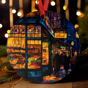 New York Bodega Ornament | Stained Glass Style | NYC Christmas Tree Gift