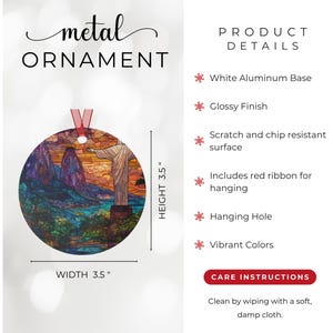 Rio de Janeiro Ornament | Stained Glass Style | Christ the Redeemer | Brazil Christmas Tree Gift image 3