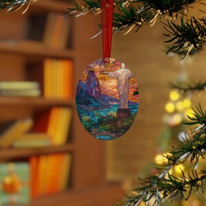 Rio de Janeiro Ornament | Stained Glass Style | Christ the Redeemer | Brazil Christmas Tree Gift image 6