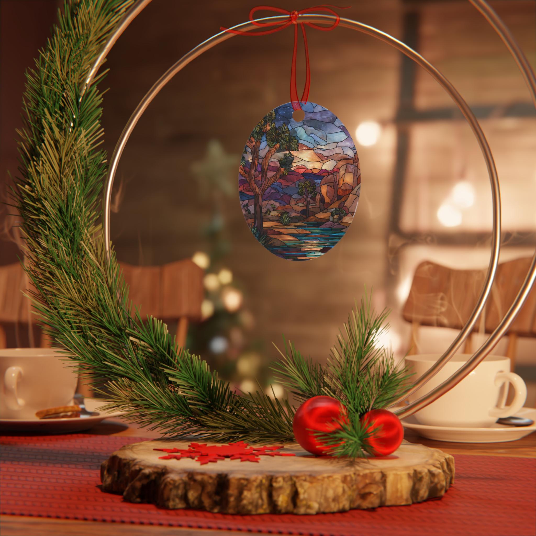 クリスマスオブジェ ジョシュアツリーのオーナメント | ステンドグラス風 | カリフォルニア