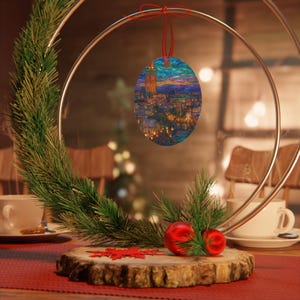 Ornament Marrakech Marokko | Gebrandschilderd glasstijl | Medina-kerstboomcadeau | Lantaarn souk reisdecor | Vakantieaandenken Noord-Afrika afbeelding 8