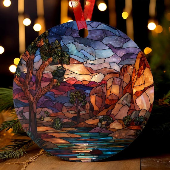ジョシュアツリーのオーナメント | ステンドグラス風 | カリフォルニア