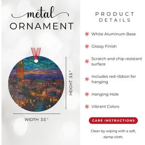 Ornament Marrakech Marokko | Gebrandschilderd glasstijl | Medina-kerstboomcadeau | Lantaarn souk reisdecor | Vakantieaandenken Noord-Afrika afbeelding 3
