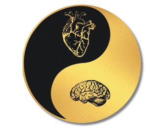 Yin Yang Heart & Mind Round Painting by Numbers Kit: Metallic DIY Art (D 40CM)