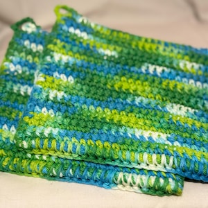 Set of two (2) Handmade Cotton crocheted potholders