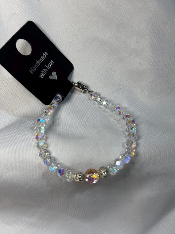 Bracelet - Austrian Crystal beads and sterling silver