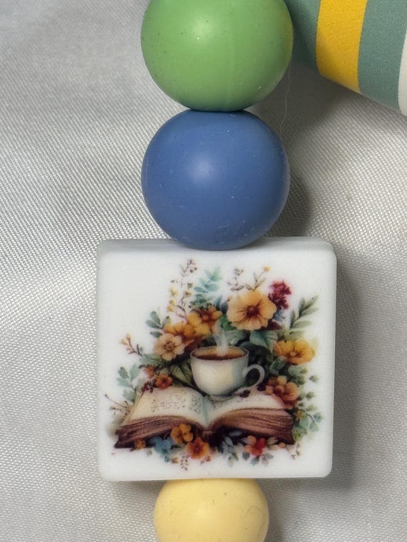 Bookmark hook - teacup and book