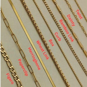 Personalisierte Goldkette Halskette,Gravierte Kette,Panzerkette,Figaro Kette,Seil,Twist,Imperial,Paperclip,Schlange,Box Kette,Geschenk für Sie,Geschenk für Ihn