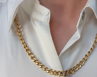 18K Gold Filled Chain Necklace: Tarnish Free Stainless Steel