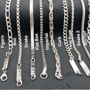 Stainless steel chain Bracelet,rope,twist,Curb paperclip Chain,Christmas Gift,Gift For Him,Waterproof Chain,Chunky silver Chain,Gift For Dad