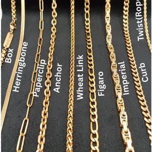 18K Gold Filled Belly Chain Necklace, Body Chain, Christmas Gifts, Anchor, Curb, Figaro Chain, Rope,Paperclip,Snake, Box Chain, Gift for Her