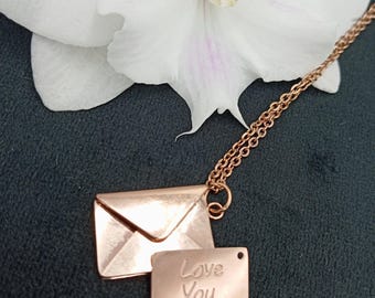 Personalized Envelope Necklace: Love Letter, Hidden Message