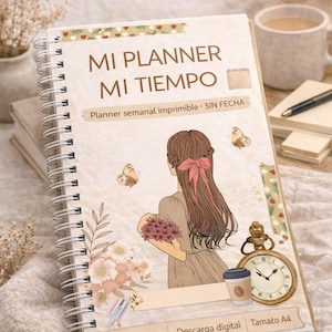 Printable Weekly Planner | Undated Weekly Planner, Digital Agenda (4 pages), Instant Download