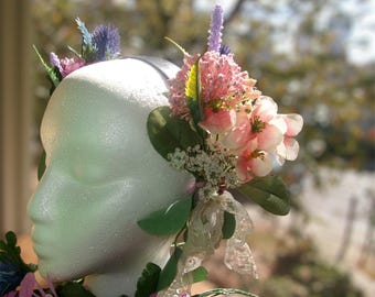 Handmade Flower Bouquet Headband: Whimsical Fairy Costume