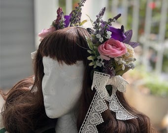 Handmade Flower Bouquet Headband: Whimsical Fairy Costume