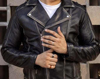 [H]SHEEP LEATHER 70‘S SPORTS JACKET H]SHEEP LEATHER 70'S SPORTS JACKET Men's Black Sporty