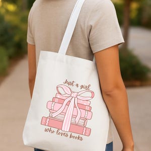 Bolsa Tote para Amantes de Livros: Design de Livros Empilhados, Presente Literário