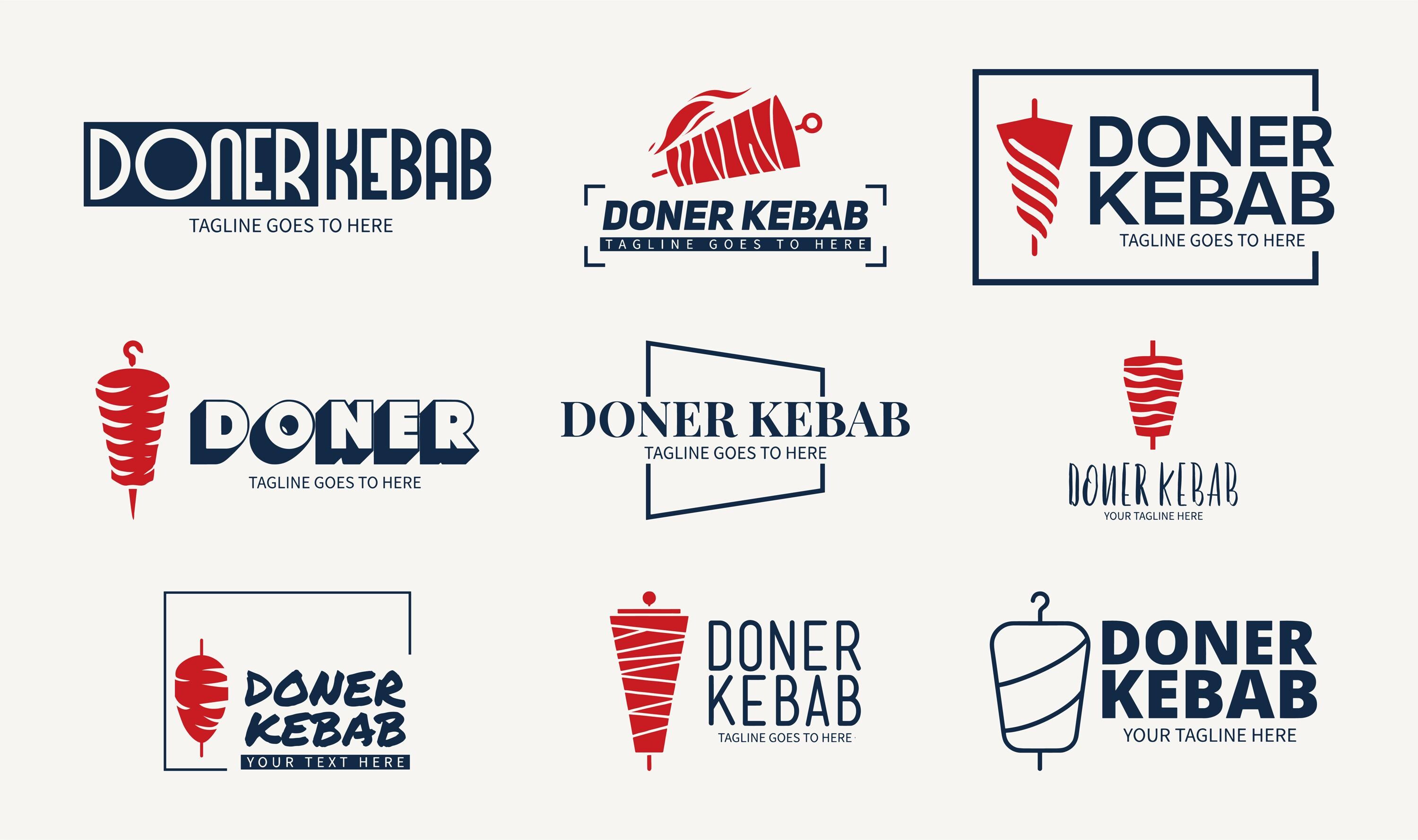 Shawarma Logo for Restaurants and Markets. Doner Kebab Logo Template ...