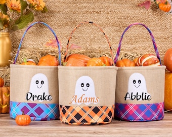 Trick or treat bag, Trick-or-treat bucket, Halloween Bucket, Personalized, Halloween Basket, monogram, trick-or-treat, Halloween bag