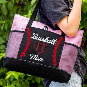 Personalisierte Baseball Mom Tasche, Leoparden-Print Baseball Mom Geschenktasche, Muttertagsgeschenk, Baseball Mama Tasche, niedliche Baseball Tote, Geschenke für Mama