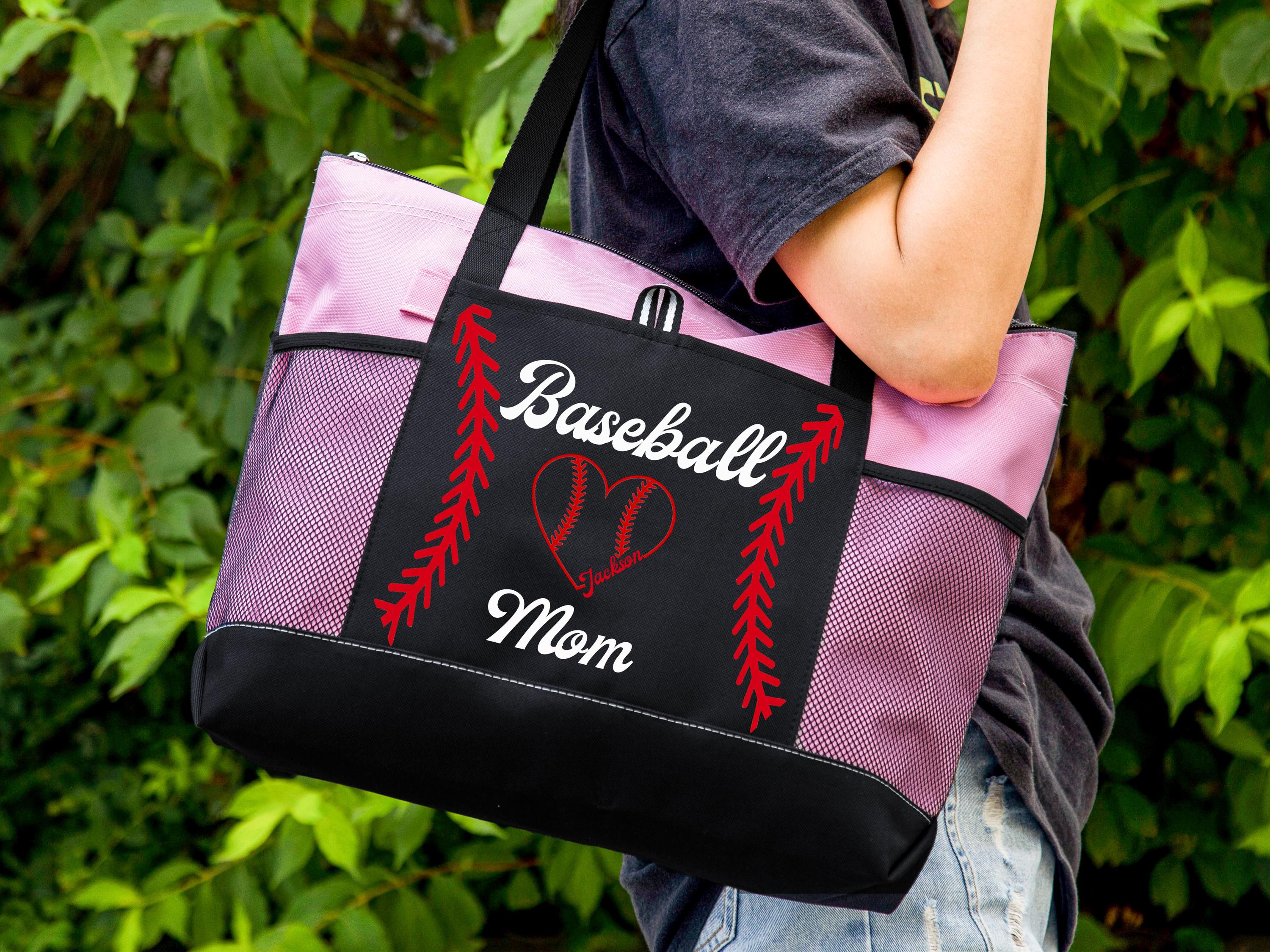 Personalized Baseball Mom Bag,Leopard Print Baseball Mom Gift Bag, Mother's Day Gift, Baseball Mama Bag, Cute Baseball Tote,Gifts For Mom