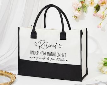 Funny Grandma Tote Bag, Retired Under New Management