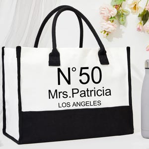 Cadeau 50e anniversaire pour femme, sac fourre-tout de plage vintage 1974, fête d'anniversaire, sac cadeau personnalisé pour elle, cadeau 60e, 70e, 21e anniversaire
