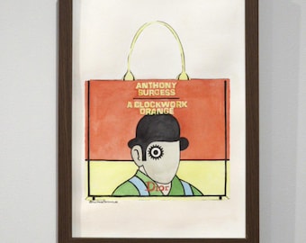 Hand-Painted A4 ORIGINAL Watercolor Fashion Illustration: Bag Art Painting