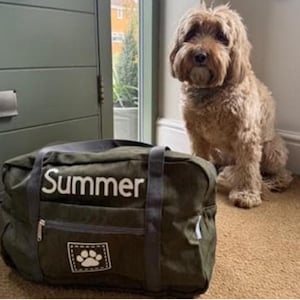 名入れペット用トラベルバッグ：防水犬用週末旅行用バッグ