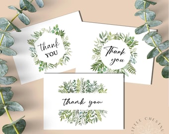 Botanische bedankkaarten: collectie aquarelbloemen