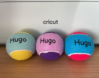 Personalized Dog Tennis Ball: Pet Name Print, Puppy Training Gift