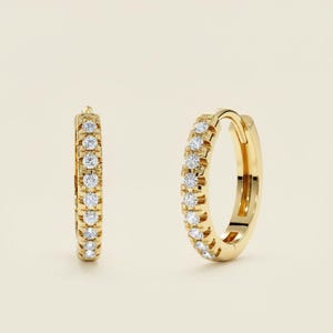 Mini Diamond Hoops - Etsy