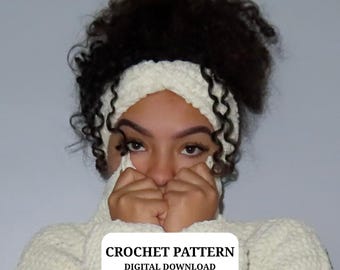 The Cozy Loungewear Set: Crochet Twisted Headband/Earwarmer PDF Pattern; Beginner-Friendly Tutorial, Made-to-Measure (Digital Download)