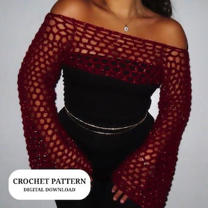 Mesh Bolero PDF Crochet Pattern, Crochet Mesh Shrug, Glitter Mesh Crochet Sleeves Digital Pattern